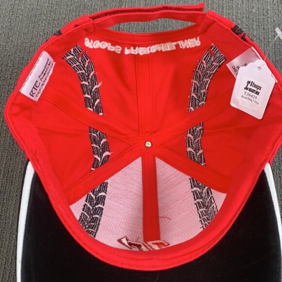 Stoops Freightliner Baseball Hat Cap Mens OSFA Red Black Tread Faux Suede Brim - Picture 14 of 16